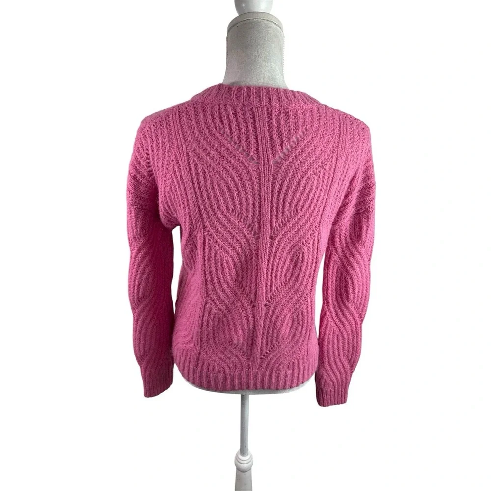 Madewell Women's XS Chunky Crew Alpaca Blend Pullover Sweater Pink EUC - Picture 3 of 12